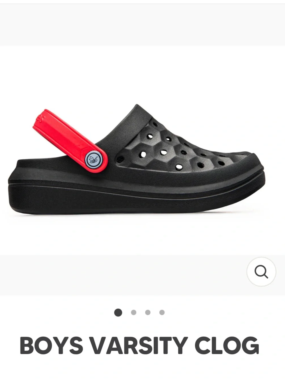 Joybees Kids' Black Clogs with Red Heel Strap